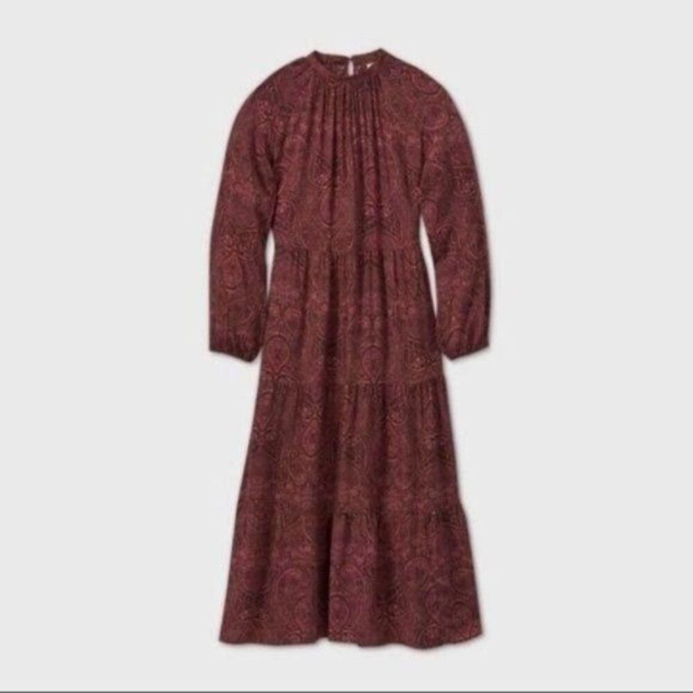 NEW a new day Purple Paisley Longsleeve Dress